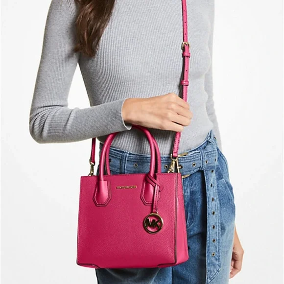 MICHAEL KORSMercer Medium Pebbled Leather Crossbody Satchel BagNWT